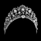 Maxbell Bridal Princess Crystal Tiara Crown Wedding Veil Headband Hair Accessory Silver
