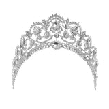 Maxbell Bridal Princess Crystal Tiara Crown Wedding Veil Headband Hair Accessory Silver