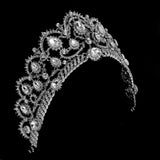 Maxbell Bridal Princess Crystal Tiara Crown Wedding Veil Headband Hair Accessory Silver