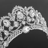 Maxbell Bridal Princess Crystal Tiara Crown Wedding Veil Headband Hair Accessory Silver