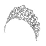 Maxbell Bridal Princess Crystal Tiara Crown Wedding Veil Headband Hair Accessory Silver