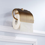 Maxbell Antique Wall Mounted Brass Toilet Paper Holder With Cover Roll Tissue Rack