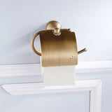 Maxbell Antique Wall Mounted Brass Toilet Paper Holder With Cover Roll Tissue Rack