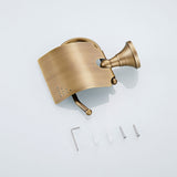 Maxbell Antique Wall Mounted Brass Toilet Paper Holder With Cover Roll Tissue Rack