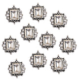 Maxbell 10 Pieces Square Flat Back Crystal Rhinestone Flat Back Embellishment DIY Buttons