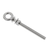 Maxbell Rustproof Durable Corrosion Resistant 316 Stainless Steel Long Lifting Eye Bolt With Nut And Washer M10 X 100mm Silver