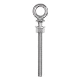 Maxbell Rustproof Durable Corrosion Resistant 316 Stainless Steel Long Lifting Eye Bolt With Nut And Washer M10 X 100mm Silver