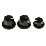 Maxbell 3 Pieces Plastic Guitar Bass Volume Tone Knob Button for Jazz Electric Bass Black