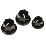 Maxbell 3 Pieces Plastic Guitar Bass Volume Tone Knob Button for Jazz Electric Bass Black