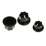 Maxbell 3 Pieces Plastic Guitar Bass Volume Tone Knob Button for Jazz Electric Bass Black