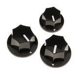 Maxbell 3 Pieces Plastic Guitar Bass Volume Tone Knob Button for Jazz Electric Bass Black