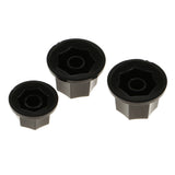 Maxbell 3 Pieces Plastic Guitar Bass Volume Tone Knob Button for Jazz Electric Bass Black