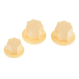 Maxbell 3 Pieces Plastic Guitar Bass Volume Tone Knob Button for Jazz Electric Bass Beige