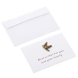 Maxbell Pack of 10 Wedding Birthday Mini Metal Bird of Peace Invitation Cards with Envelopes