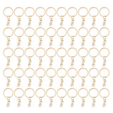 Maxbell 50 Pieces 20mm Split Rings Chains Connector Blank Key Rings 4 Link Chain Alloy Gold