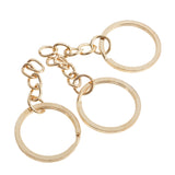 Maxbell 50 Pieces 20mm Split Rings Chains Connector Blank Key Rings 4 Link Chain Alloy Gold