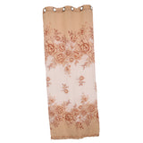 Maxbell 250*100cm Peony Beads Voile Curtain Living Room Window Tulle Sheer Curtain