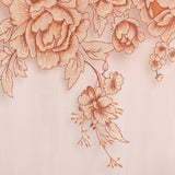 Maxbell 250*100cm Peony Beads Voile Curtain Living Room Window Tulle Sheer Curtain