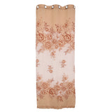 Maxbell 250*100cm Peony Beads Voile Curtain Living Room Window Tulle Sheer Curtain