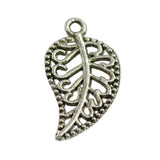 Maxbell 100x Tibetan Silver Filigree Hollow Leaf Charms Pendants Jewelry DIY Making