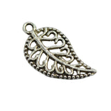 Maxbell 100x Tibetan Silver Filigree Hollow Leaf Charms Pendants Jewelry DIY Making