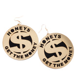 Maxbell Women Fashion US Dollar Shape Dangle Earrings Big Size Trendy Hip Hop Earrings