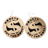 Maxbell Women Fashion US Dollar Shape Dangle Earrings Big Size Trendy Hip Hop Earrings
