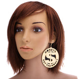 Maxbell Women Fashion US Dollar Shape Dangle Earrings Big Size Trendy Hip Hop Earrings