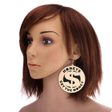 Maxbell Women Fashion US Dollar Shape Dangle Earrings Big Size Trendy Hip Hop Earrings