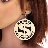 Maxbell Women Fashion US Dollar Shape Dangle Earrings Big Size Trendy Hip Hop Earrings