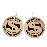 Maxbell Women Fashion US Dollar Shape Dangle Earrings Big Size Trendy Hip Hop Earrings