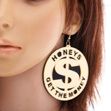 Maxbell Women Fashion US Dollar Shape Dangle Earrings Big Size Trendy Hip Hop Earrings