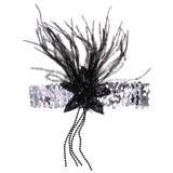 Maxbell Retro Shiny Sequin Feather Flower Headband Headpiece Party Fancy Dress
