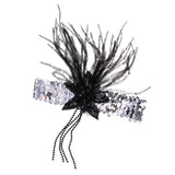 Maxbell Retro Shiny Sequin Feather Flower Headband Headpiece Party Fancy Dress