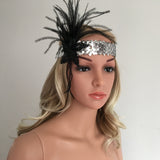 Maxbell Retro Shiny Sequin Feather Flower Headband Headpiece Party Fancy Dress