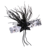 Maxbell Retro Shiny Sequin Feather Flower Headband Headpiece Party Fancy Dress