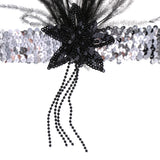 Maxbell Retro Shiny Sequin Feather Flower Headband Headpiece Party Fancy Dress