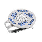 Maxbell Zinc Alloy Bling Rhinestone Golf Hat / Cap / Visor Clip and Magnetic Ball Marker Golf Accessories