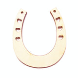 Maxbell Pack of 12pcs Blank Wooden Cut Horseshoes Shape with Love Heart Cutout Embellishments Craft DIY