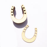 Maxbell Pack of 12pcs Blank Wooden Cut Horseshoes Shape with Love Heart Cutout Embellishments Craft DIY
