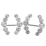 Maxbell 2Pcs Stainless Steel Arrow Shape Crystal Nipple Shields Bar Navel Ring Body Piercing