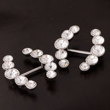 Maxbell 2Pcs Stainless Steel Arrow Shape Crystal Nipple Shields Bar Navel Ring Body Piercing