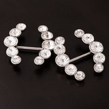 Maxbell 2Pcs Stainless Steel Arrow Shape Crystal Nipple Shields Bar Navel Ring Body Piercing