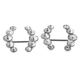 Maxbell 2Pcs Stainless Steel Arrow Shape Crystal Nipple Shields Bar Navel Ring Body Piercing