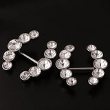 Maxbell 2Pcs Stainless Steel Arrow Shape Crystal Nipple Shields Bar Navel Ring Body Piercing