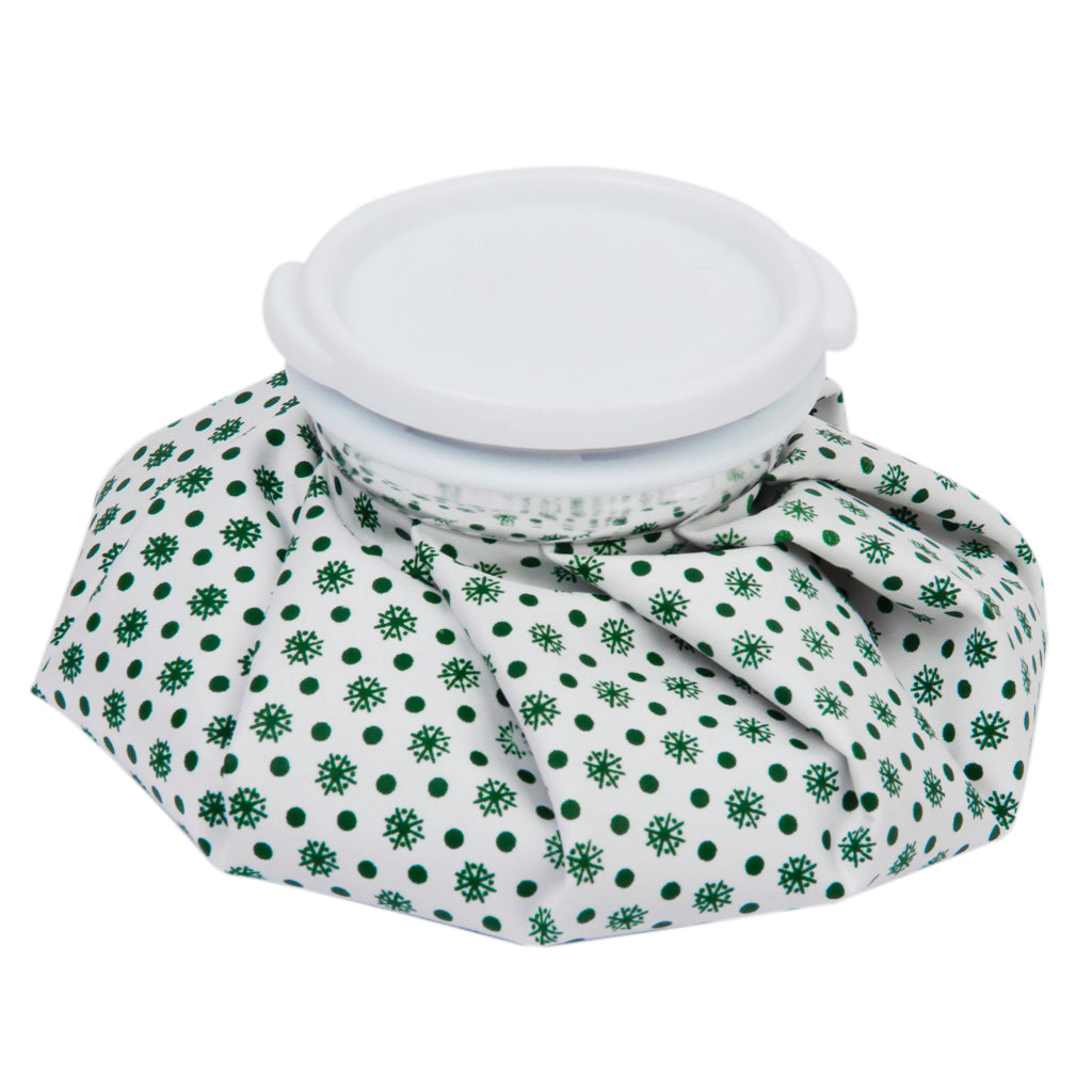 Maxbell Cloth Ice Bag Pain Stress Neck Knee Head Swelling Pain Injury Reliever Sports Equipment 9Inch White + Green