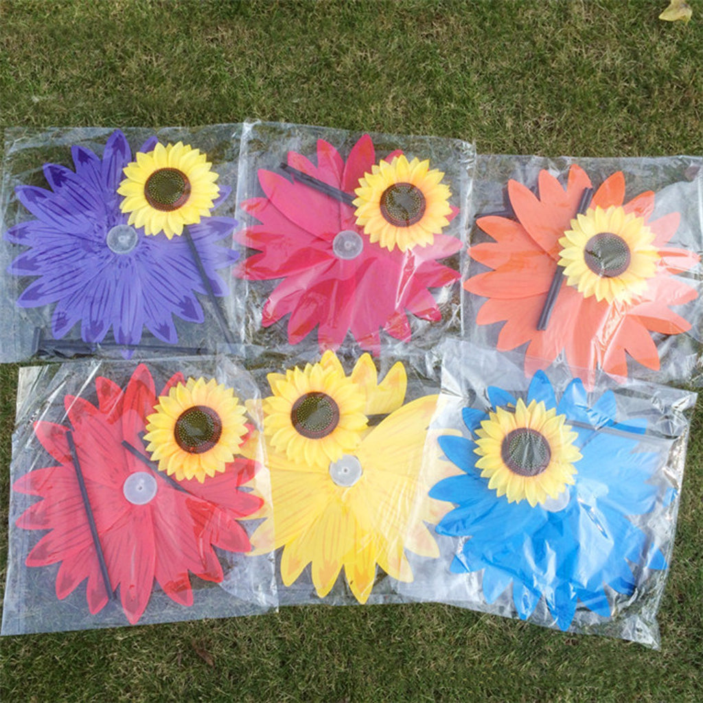 Maxbell Beautiful 36cm DIY Sunflower Windmill Wind Rotator Kid Outdoor Playground Toy Nursery Venue Decor Kits Purple