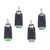 Maxbell 4 Pieces RCA Male Plug to AV Terminal Connector Video AV Balun 2 Screw