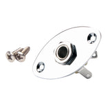 Maxbell Chrome 1/4'' Oval Flat Guitar Output Jack Plate Socket for Cigar Box Electric Guitar