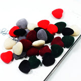 Maxbell 30 Pieces Mixed Acrylic Flocking Felt Spacer Beads Heart Beads DIY Pendant Charms Fit Necklace&Bracelet&Earring 18x20mm